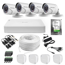 KIT CCTV SEGURIDAD HIKVISION 4 CAMARAS 2MP FULHD + DISCO
