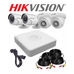 Kit 4 Camaras de Seguridad Hikvision Dvr 4ch