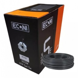 CABLE UTP EXTERIOR ECONI BOBINA 305M - 1410/5E - CAT5E - CCA - NEGRO