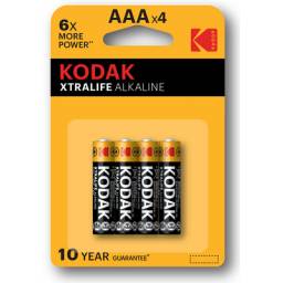PILA AAA KODAK XTRALIFE ALKALINA - BLISTER 4 PILAS