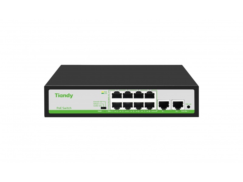 SWITCH ETHERNET TIANDY 10 PORTS (8 POE) - TC-P3S010F